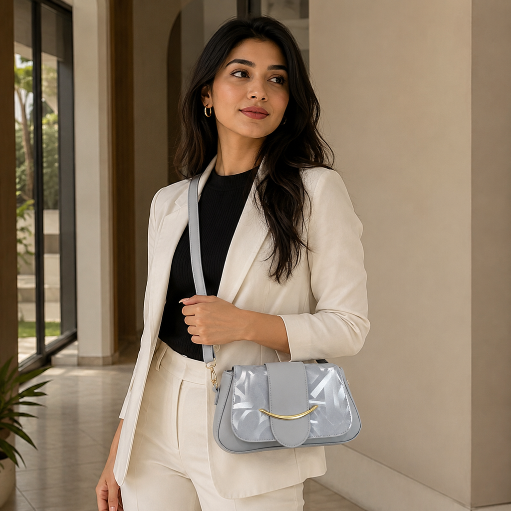 Elegant Sky Blue Hand Bag