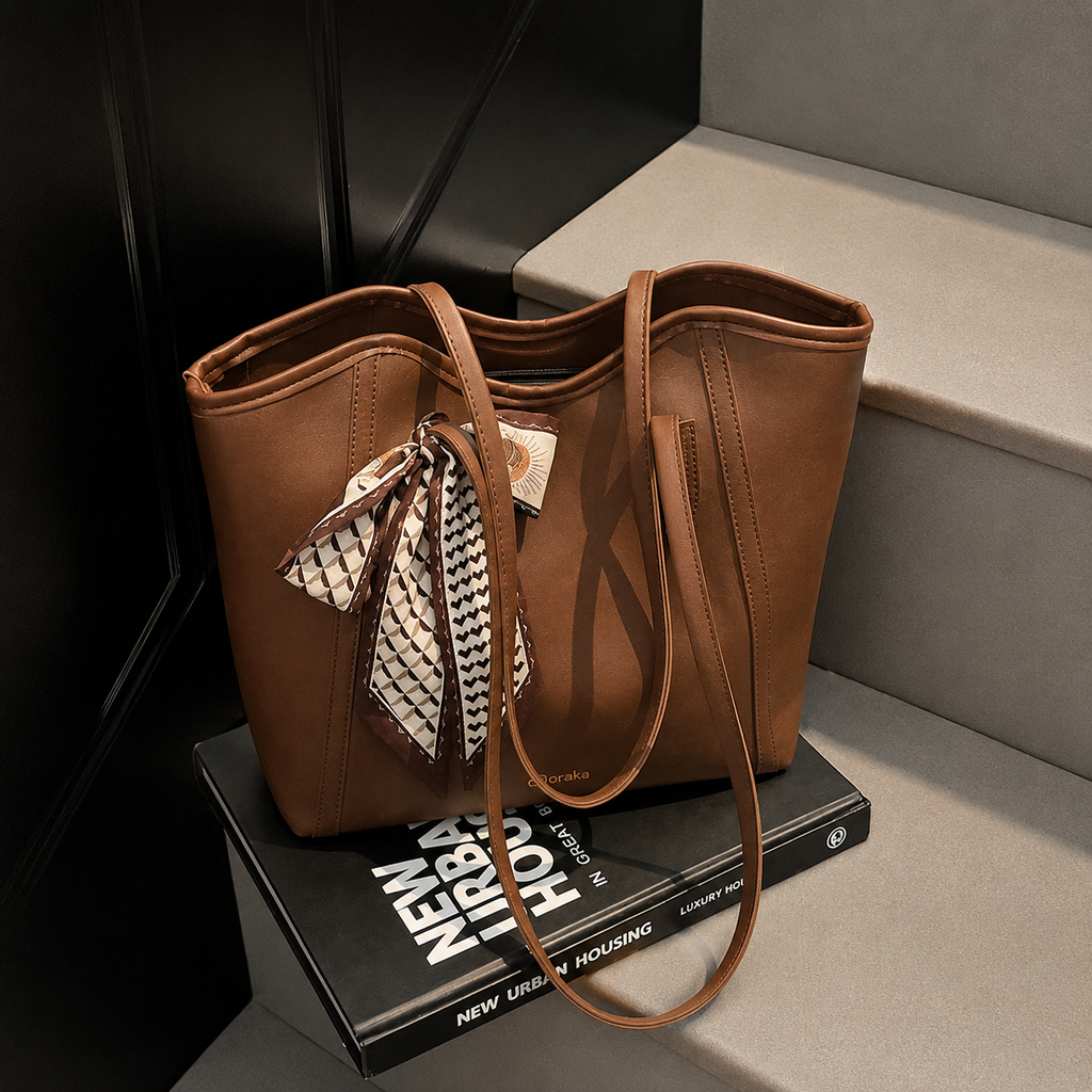 Luxe Brown Tote Bag