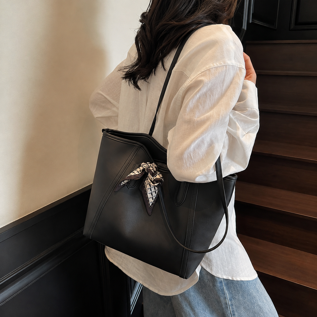 Luxe Black Tote Bag