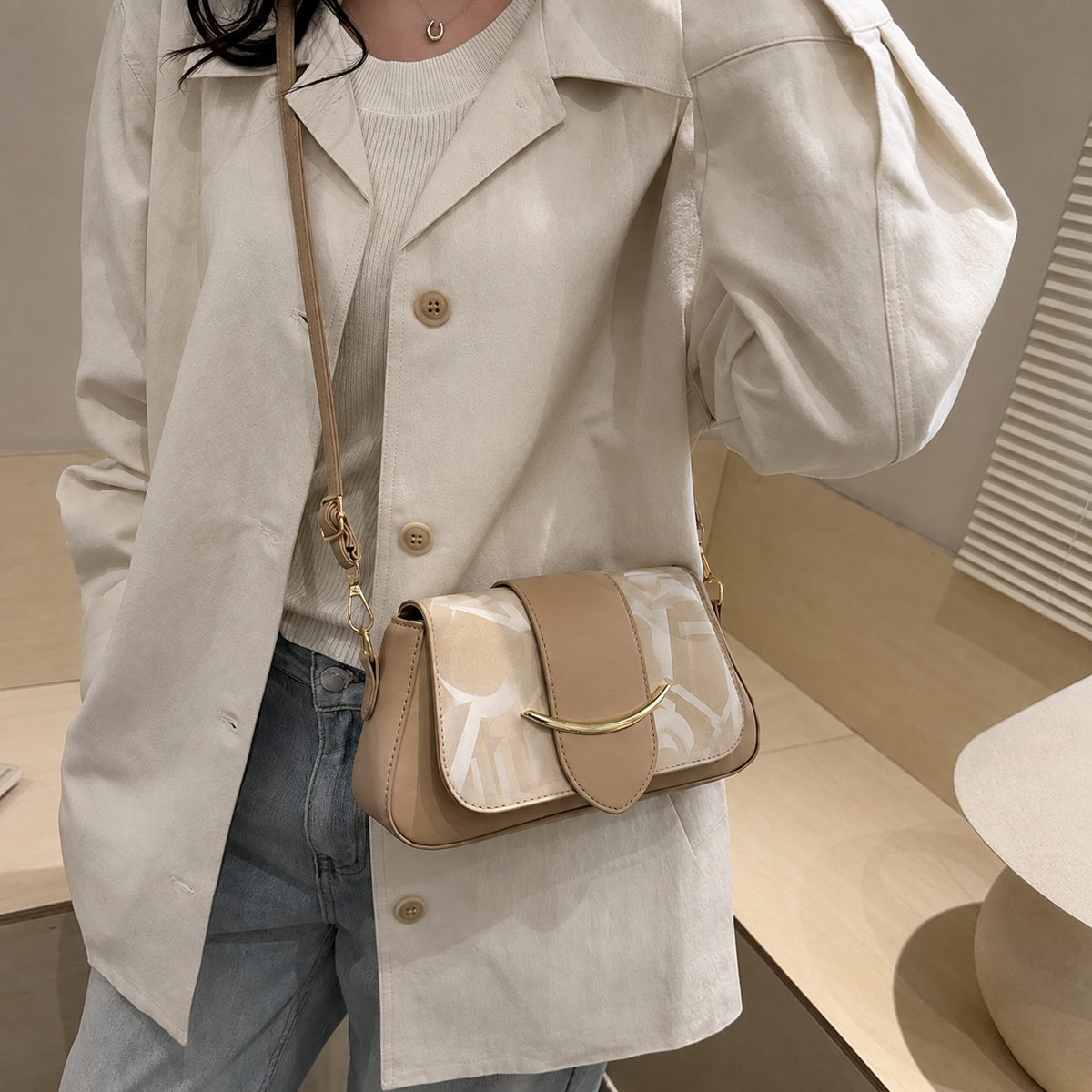 Elegant Blush Off White Hand Bag