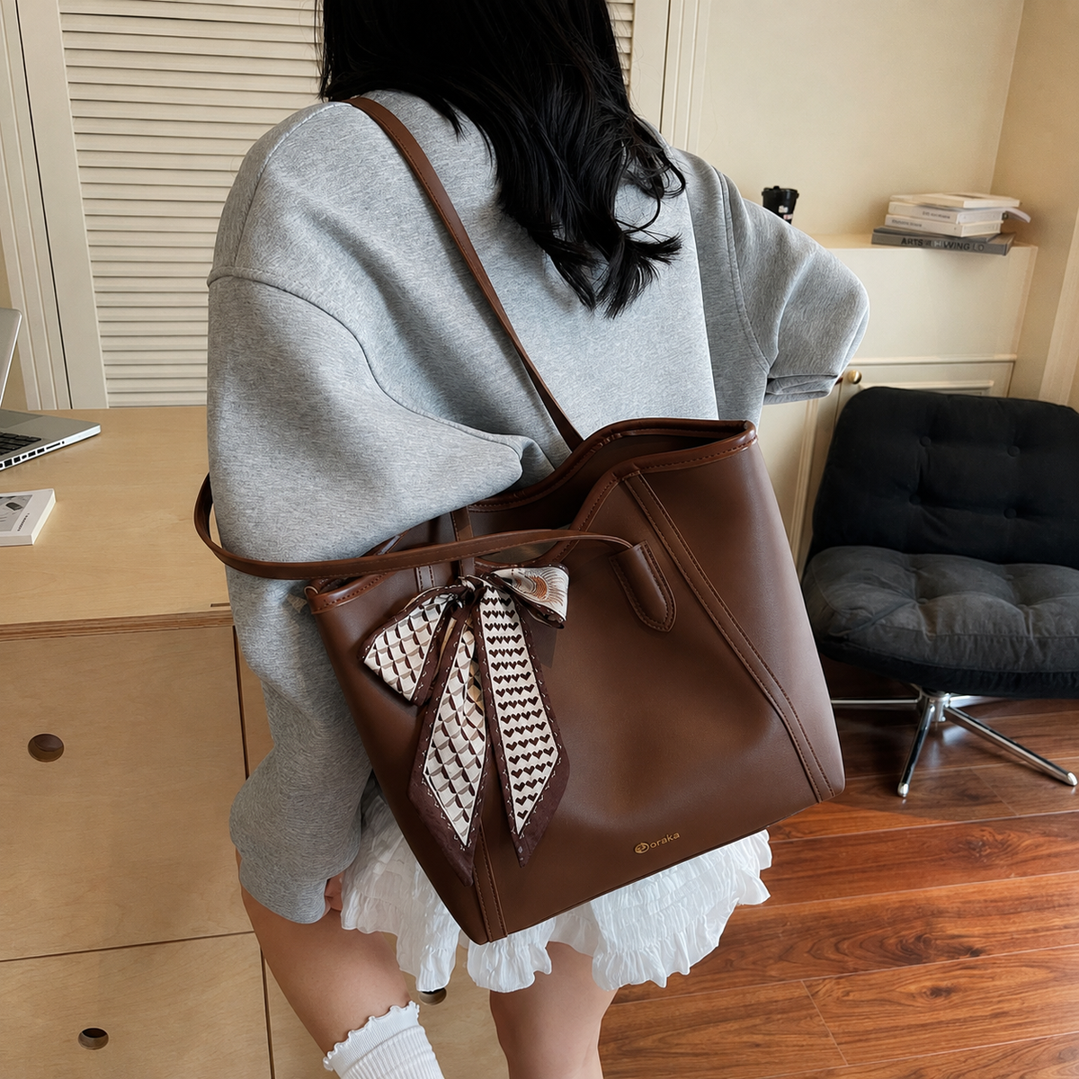 Luxe Brown Tote Bag
