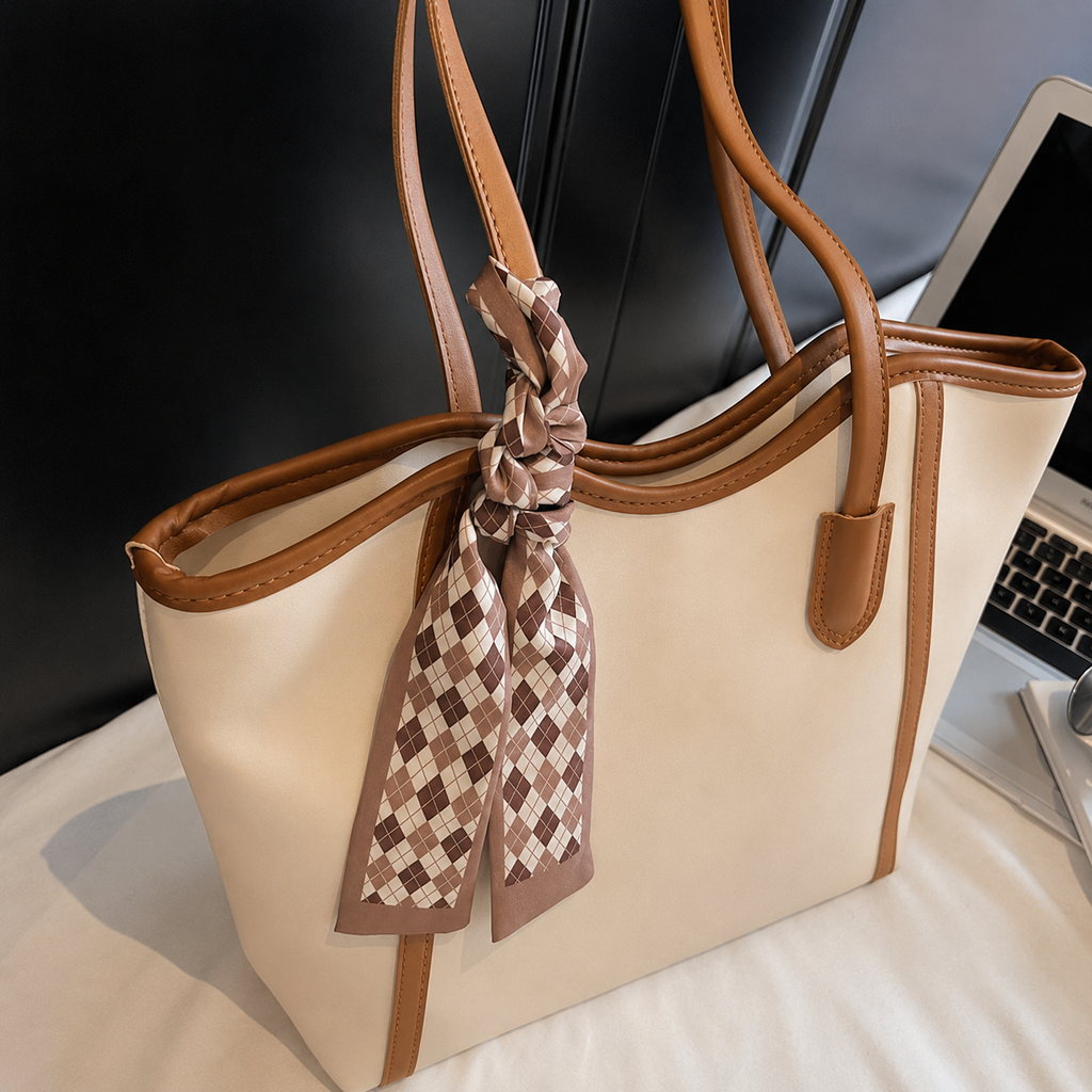 Luxe Off White Tote Bag