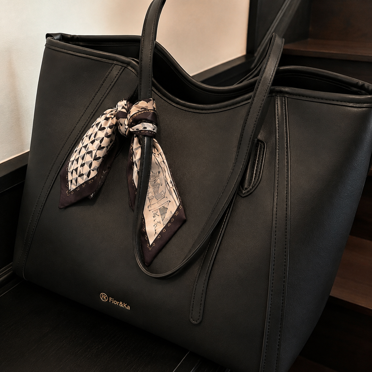 Luxe Black Tote Bag