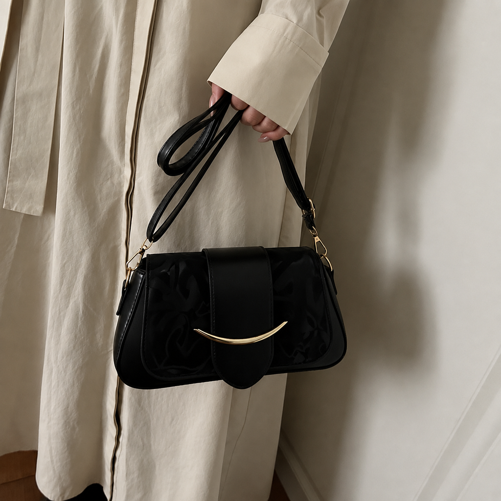 Elegant Blush Black Hand Bag