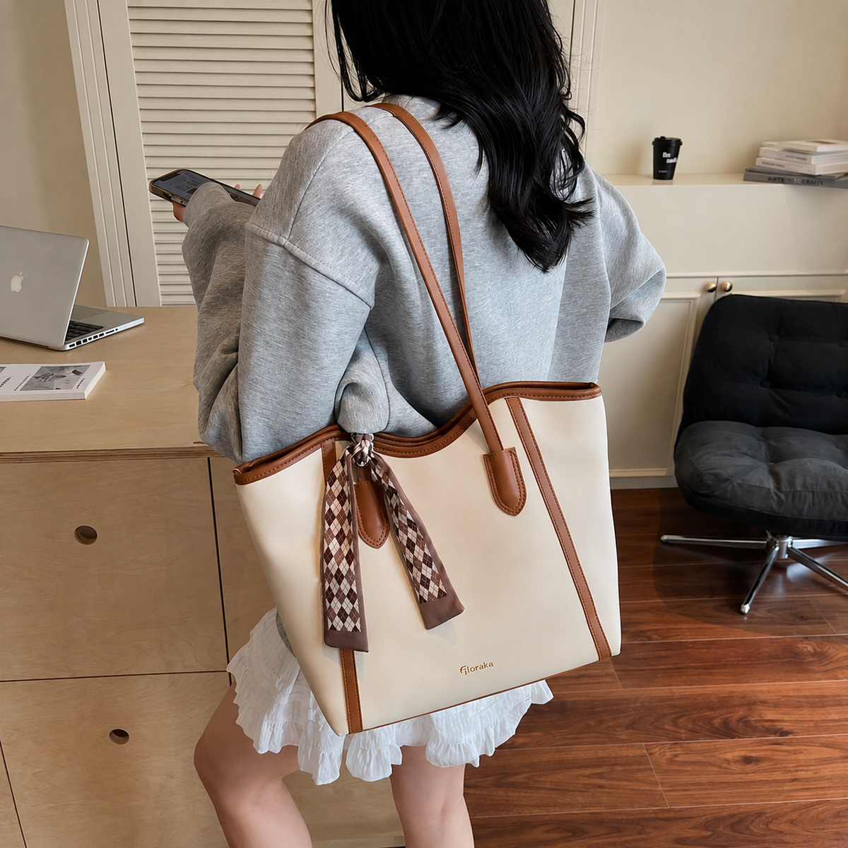 Luxe Off White Tote Bag